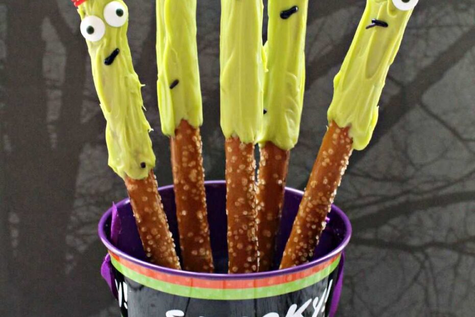 Frankenstein Pretzel Rods